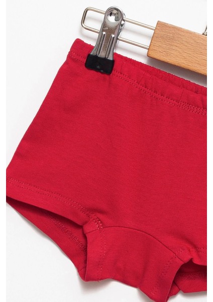 Kız Çocuk Pamuklu Kırmızı Külot Boxer 3'lü Set - Kız Çocuk Iç Giyim