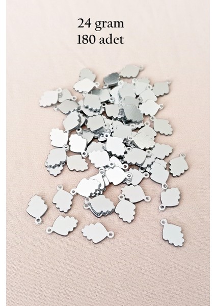 Abiye Bileklik Kolye Pleksi Metalik Plastik Pul Gümüş Renk 24 Gram 180 Adet - BNC564