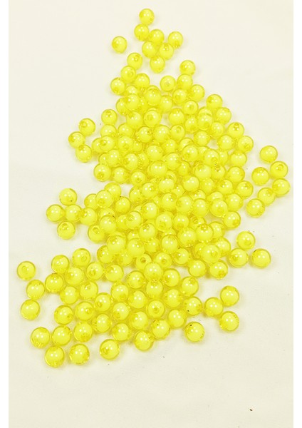 Yuvarlak Boncuk Içten Boncuklu Bileklik Çanta Boncuğu 8 mm 50 gr Sarı - BNC467