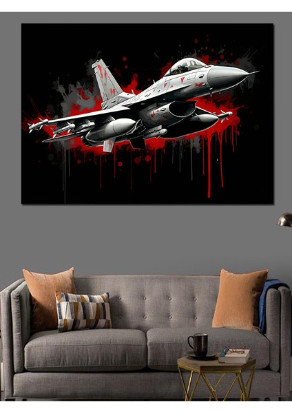 Havada Jet Uçağı Manevrası Dekoratif Kanvas - Mdf Ahşap Tablo fiyatları