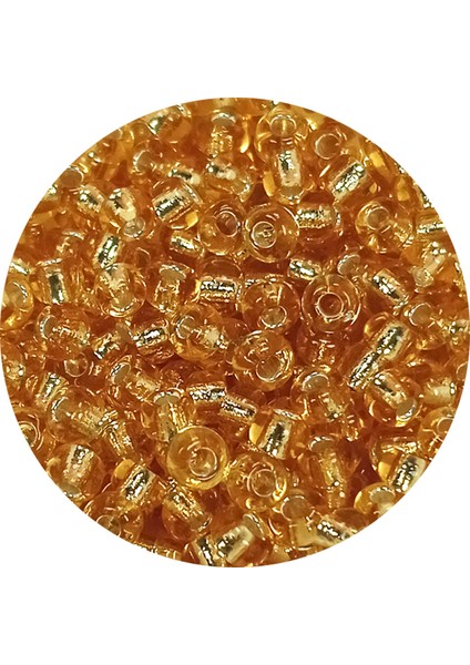 Dökme Cam Kum Boncuk (8/0) 3 mm - 60 Gram - Şeffaf Koyu Sarı - BNC217
