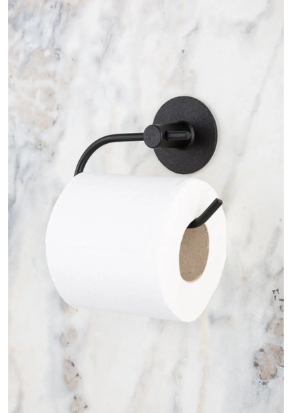 Siyah Yuvarlak Yapışkanlı Halka Havluluk/wc Tuvalet Kağıtlığı/banyo Askısı Banyo Düzenleyici Seti