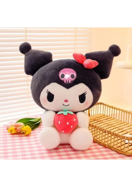 22/35CM Sanrio Çilek Kuromi Yastık Peluş Oyuncak Kızlar Yumuşak Doldurulmuş Hayvan Oyuncakları Çilek Melodi Bebek Hediyesi (Yurt Dışından)