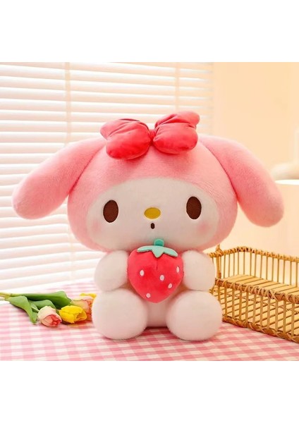 22/35CM Sanrio Çilek Kuromi Yastık Peluş Oyuncak Kızlar Yumuşak Doldurulmuş Hayvan Oyuncakları Çilek Melodi Bebek Hediyesi (Yurt Dışından)
