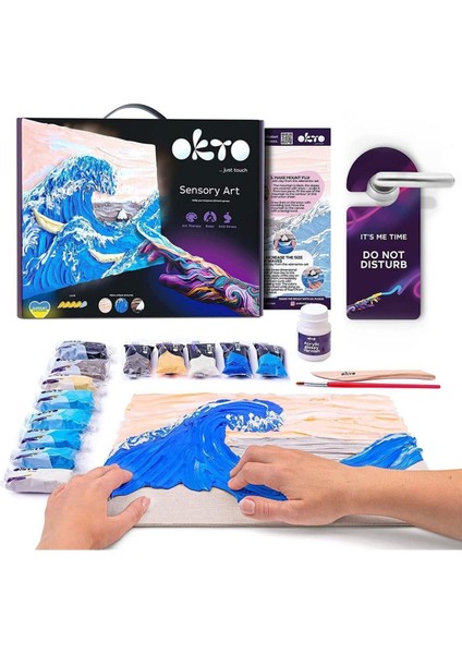 The Great Wave Of Kanagawa 3D Duyusal Sanat Seti