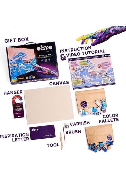 The Great Wave Of Kanagawa 3D Duyusal Sanat Seti fiyatları