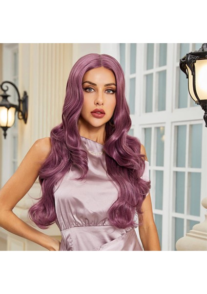 Gül Kurusu Rengi Su Dalgalı Tül Peruk