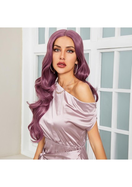 Gül Kurusu Rengi Su Dalgalı Tül Peruk