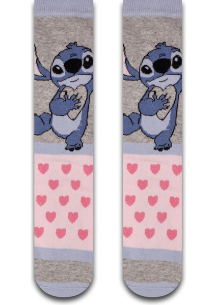 Sevimli Stitch Renkli Kadın Çorap