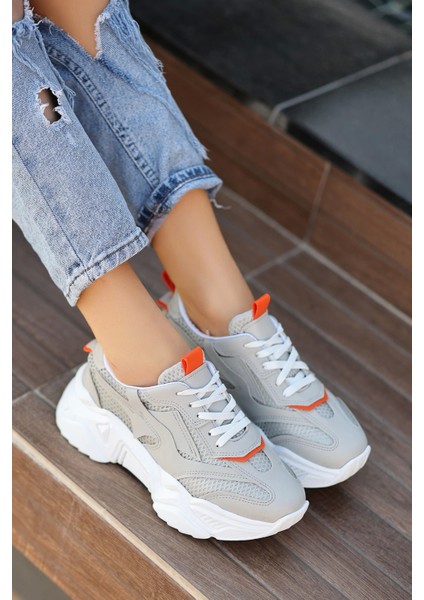 Dica Gri Cilt Bağcıklı Spor Ayakkabı fiyatları