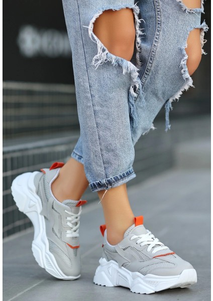 Dica Gri Cilt Bağcıklı Spor Ayakkabı modelleri