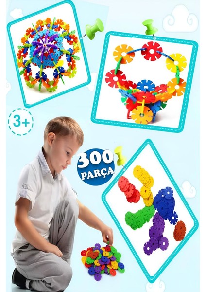 300 Parça Yaratıcı Diskler Stem Eğitimi Uyumlu Kilitli Diskler Eğitici Oyuncak Seti