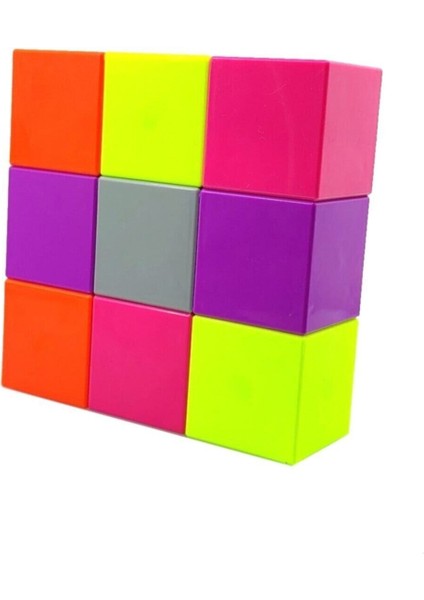 Manyetik Küp Seti ( Floresan Renkler Sevimli Hayvanlar Puzzle ) Eğitici Puzzle Küpler indirimleri