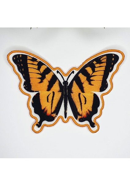 Sarı Siyah Kelebek Şeklinde Nakış Kenar Kumaş Kokteyl Peçetesi 1 Adet