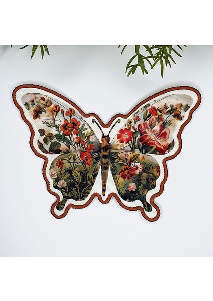 Çiçekli Tasarım Kelebek Şeklinde Nakış Kenar Kumaş Kokteyl Peçetesi 1 Adet