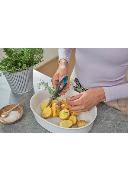 Herbcut: Odun Otları Kesmek Için Paslanmaz Çelikten Ot Makası, 52 mm Bıçak, Geri Dönüştürülmüş Plastik Saplar, Örneğin Biberiye Için Soyma Fonksiyonlu, (12214-20)