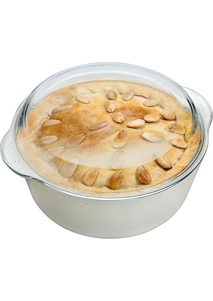 Non-Stick Cam Kapaklı Yuvarlak Tencere, Krem 3150CC, PB-59013-GR