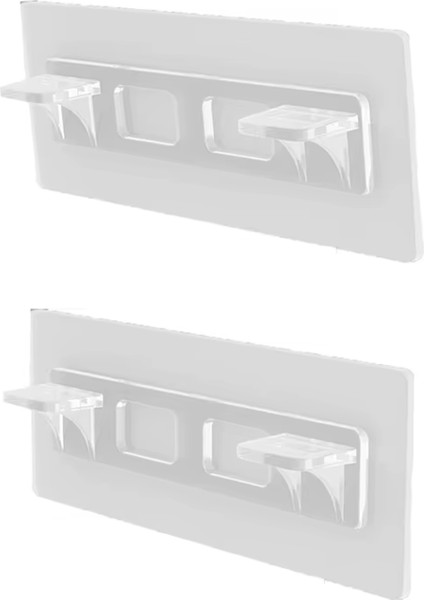 Güçlü Plastik Yapışkanlı Şeffaf Banyo Mutfak Dolap Raf Tutacağı Destek Aparatı 2 Adet AL5034