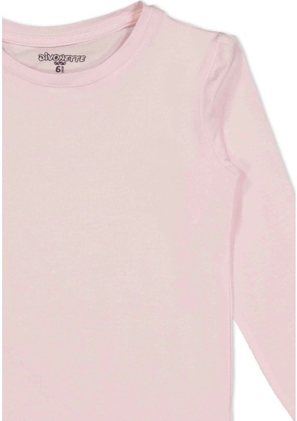 Unisex Uzun Kollu 3'lü Set Düz Renkli Tişört - Kız Erkek Çocuk