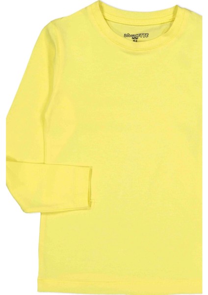 Unisex Uzun Kollu 3'lü Set Düz Renkli Tişört - Kız Erkek Çocuk