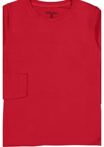 Unisex Uzun Kollu 3'lü Set Düz Renkli Tişört - Kız Erkek Çocuk