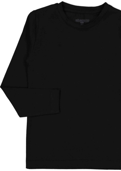 Unisex Uzun Kollu 3'lü Set Düz Renkli Tişört - Kız Erkek Çocuk