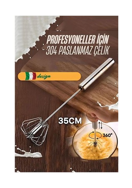 Transformacion Dönerli Çırpıcı 304 Paslanmaz Çelik Yumurta Çırpıcı