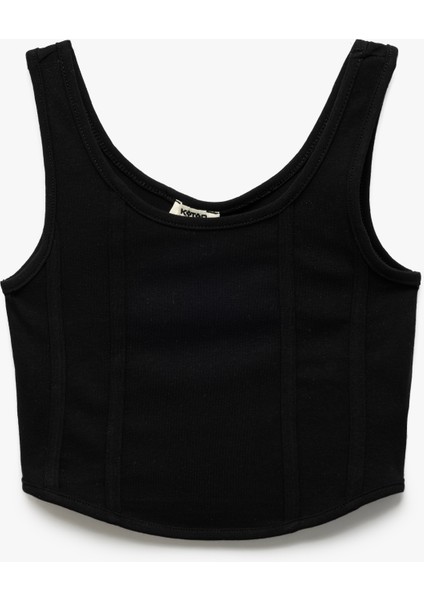 Pamuklu Slim Fit U Yaka Kalın Askılı Crop Atlet