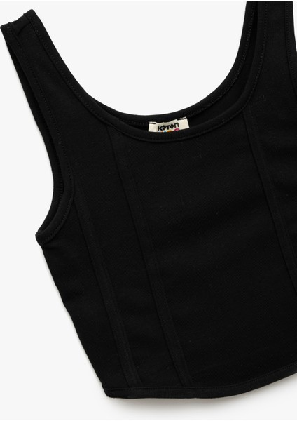 Pamuklu Slim Fit U Yaka Kalın Askılı Crop Atlet modelleri