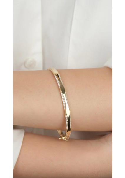 14 Ayar Altın Sade Kelepçe modelleri