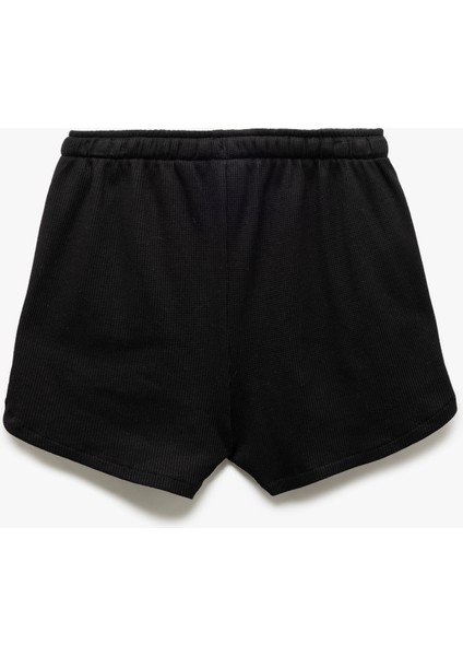 Pamuklu Cep Detaylı Slim Fit Beli Bağcıklı Mini Şort
