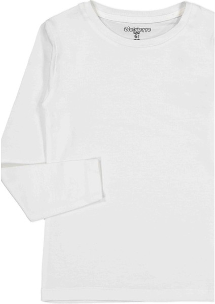 Unisex Uzun Kollu 3'lü Set Düz Renkli Tişört - Kız Erkek Çocuk