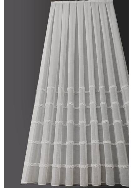 Taç Iskandinav Luna Keten Tül Perde Sık Pile - Ekstra Gramajlı - Kırışma Yapmaz