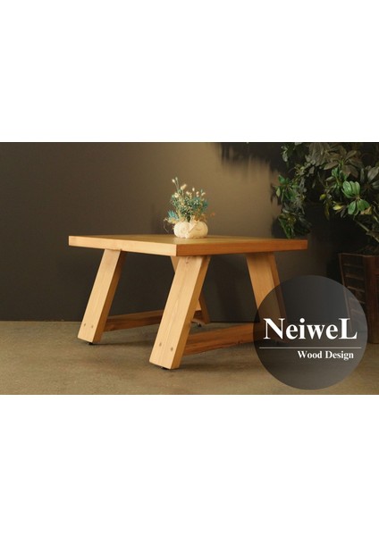 Neoz Doğal Ahşap Ofis Sehpa-50-50