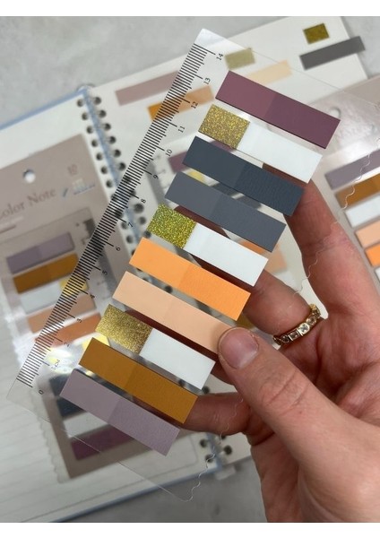 10 Renkli Cetvelli Altın Yaldızlı Kahverenk Tonları Şeffaf Pet Indeks/kitap Ayracı/ındex Sticker/sticky Note modelleri