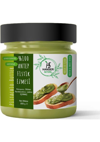 Natürel %100 Antep Fıstık Ezmesi 200g Şekersiz, Katkısız, Taze Çekim