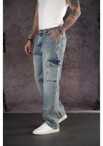 Baggy Kalıp Cepli Erkek Kot Pantolon modelleri