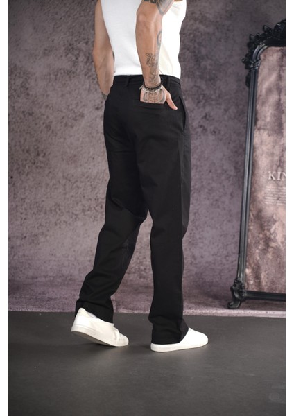 Kuşaklı Baggy Kalıp Gabardin Pantolon