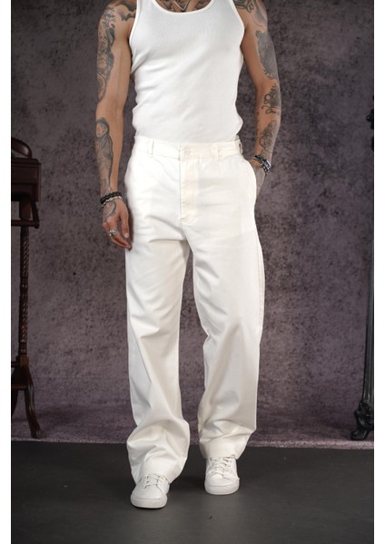 Kuşaklı Baggy Kalıp Gabardin Pantolon