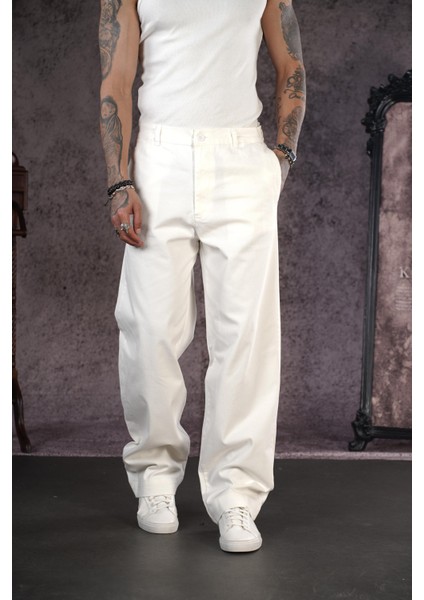 Kuşaklı Baggy Kalıp Gabardin Pantolon