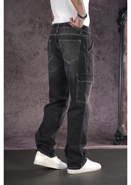 Baggy Kalıp Cepli Erkek Kot Pantolon