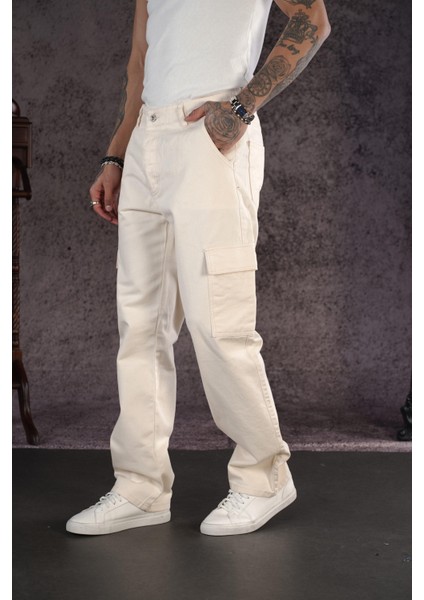 Baggy Kalıp Cepli Erkek Kot Pantolon