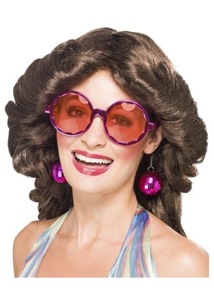 Disko Toplu Küpeli Parti Gözlüğü Pembe Renk fiyatları
