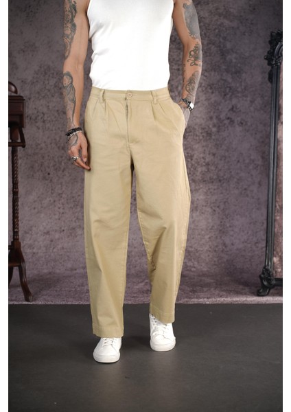 Pileli Cepli Bol Paça Gabardin Pantolon