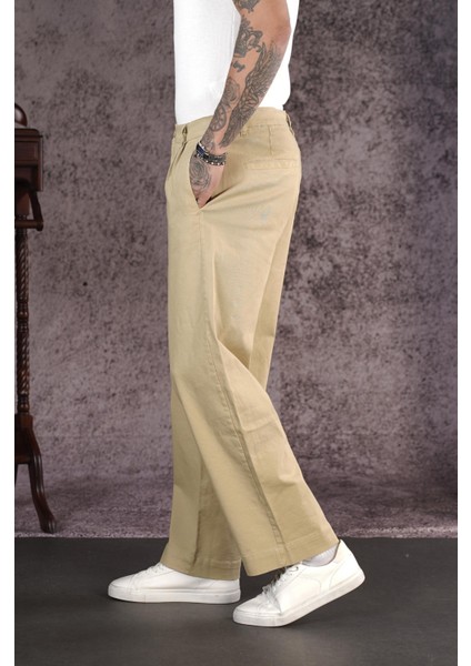 Pileli Cepli Bol Paça Gabardin Pantolon