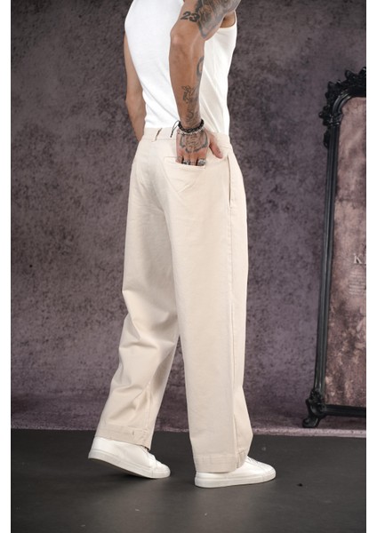 Pileli Cepli Bol Paça Gabardin Pantolon fırsatları