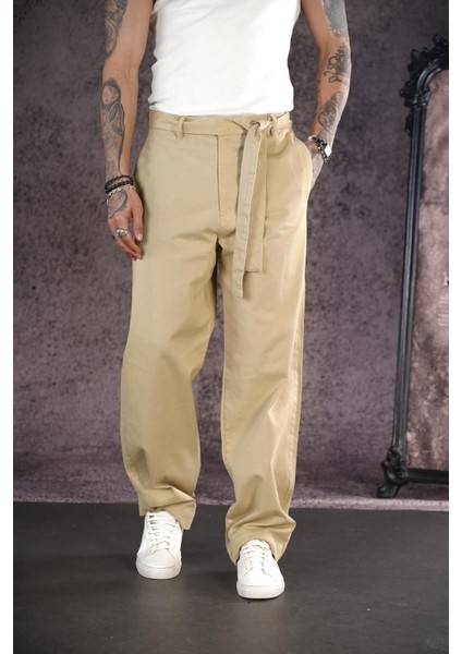 Kuşaklı Baggy Kalıp Gabardin Pantolon fırsatları