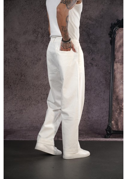 Pileli Cepli Bol Paça Gabardin Pantolon fırsatları