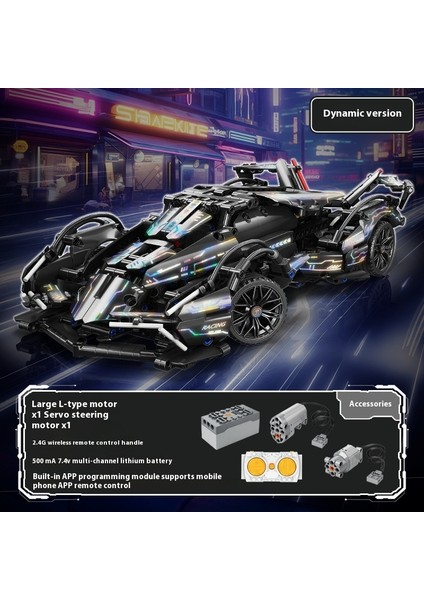 Lambo Cyberpunk Spor Araba Modeli Yapı Taşları Yarış Arabası Montajlı Oyuncaklar (Yurt Dışından)