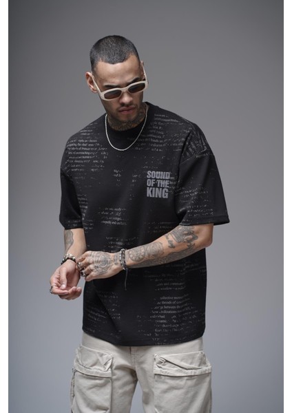 Bisiklet Yaka Silik Baskı Detaylı Unisex Oversize Kalıp Tişört fiyatları